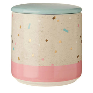 Lozica Medium Fine Earthenware Grey Pink Storage Canister
