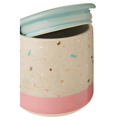 Lozica Medium Fine Earthenware Grey Pink Storage Canister