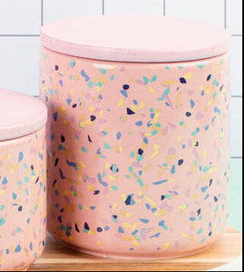 Yuki Medium Pink Terrazzo Storage Canister