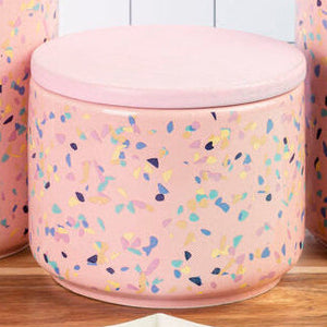 Small Pink Terrazzo Storage Canister | Yuki