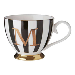 Duchess Black and White Monogram Mug, M