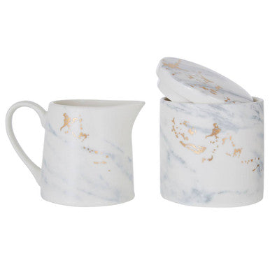 Marble Luxe Sugar Pot And Creamer