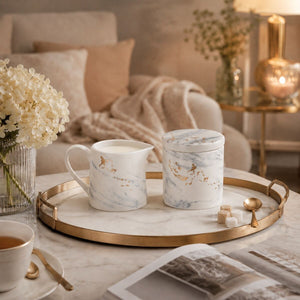 Sugar Pot and Creamer | Marble Luxe