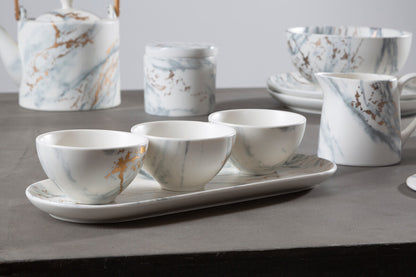 Marble Luxe Dip Bowls With Tray Set