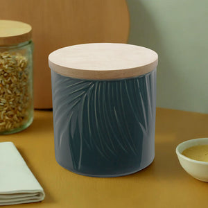 Dark Green Small Storage Jar with Bamboo Lid | Bali