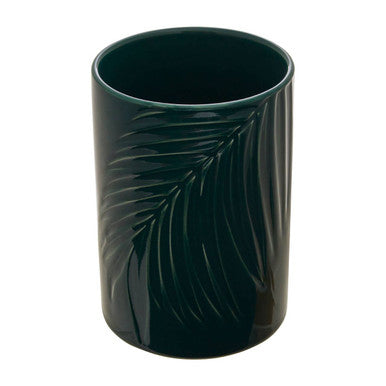 Bali Dark Green Medium Storage Jar With Bamboo Lid