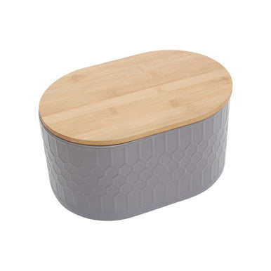 Geome Grey Bread Bin In Stoneware