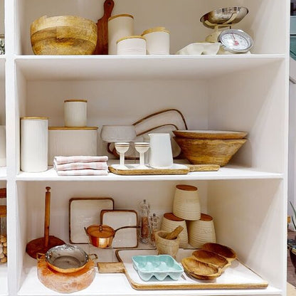 Geome Cream Bread Bin In Stoneware