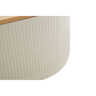 Geome Cream Bread Bin In Stoneware