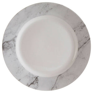 Avie 16 Piece White And Grey Marble Effect Dinner Set