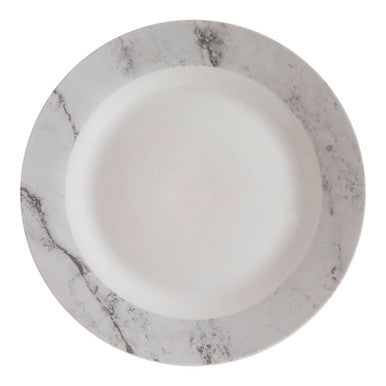 Avie 16 Piece White And Grey Marble Effect Dinner Set