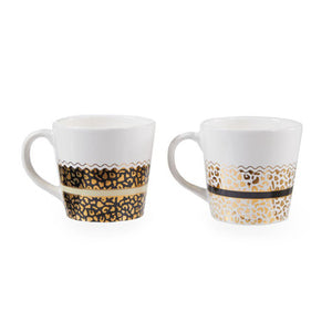 London Set of Two Leopard Print Mugs | London Leo