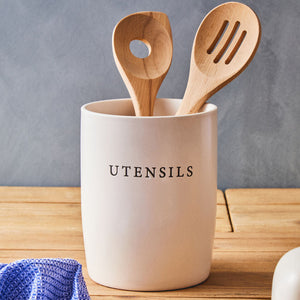 Cream Utensil Holder | Farmhouse