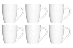 Elmira Set of 6 Tapered White Mugs 13ml