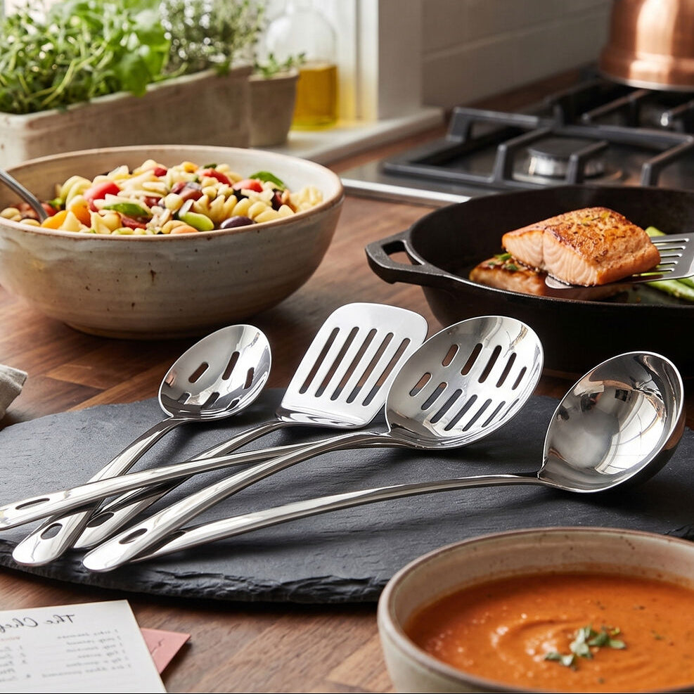 Bosna 5 Piece Stainless Steel Kitchen Utensils Set with Holder