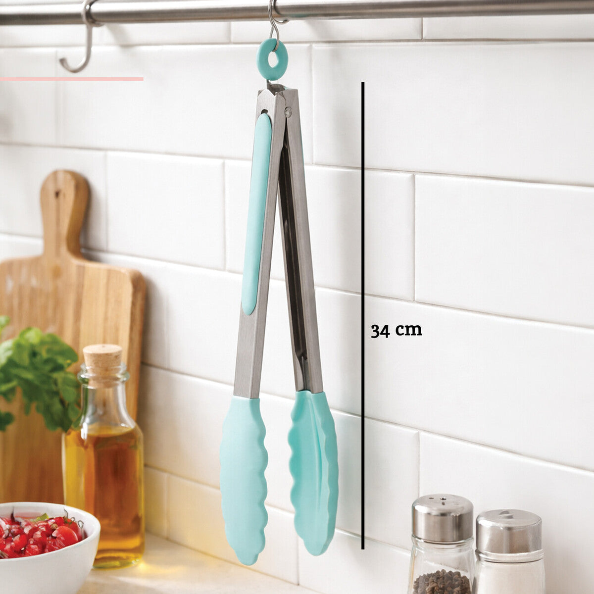 Zing Light Green Silicone Tongs