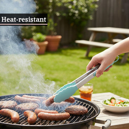 Zing Light Green Silicone Tongs