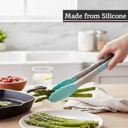 Zing Light Green Silicone Tongs