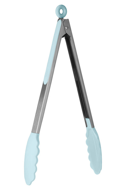 Zing Light Blue Silicone And Stainless Steel Tongs