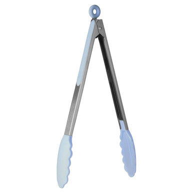 Zing Light Blue Silicone And Stainless Steel Tongs