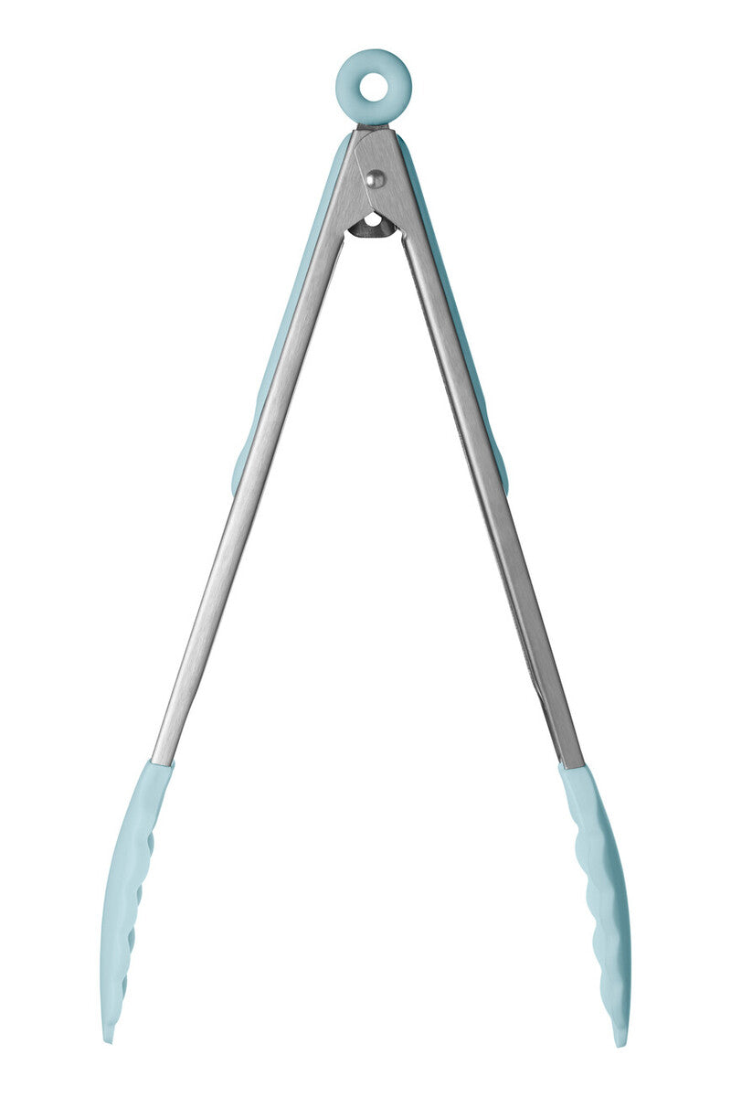 Zing Light Blue Silicone And Stainless Steel Tongs