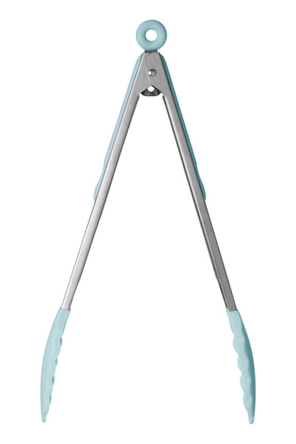 Zing Light Blue Silicone And Stainless Steel Tongs