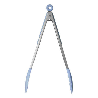 Zing Light Blue Silicone And Stainless Steel Tongs