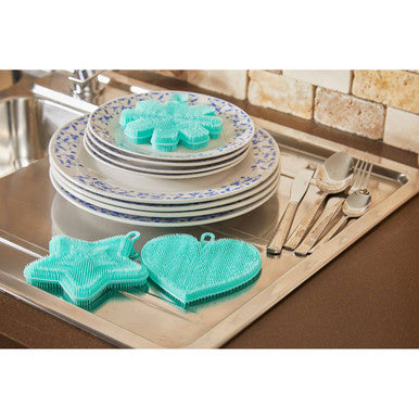 Mimo Teal Silicone Dish Scrubbers.