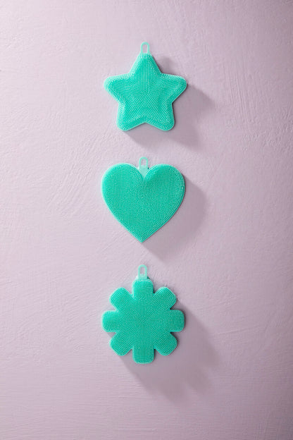 Mimo Set of 3 Teal Silicone Dish Scrubbers