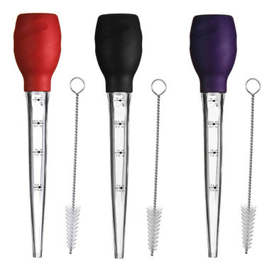 Zing Black Silicone Baster With Brush
