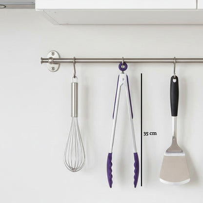 Zing Stainless Steel And Purple Silicone Tongs