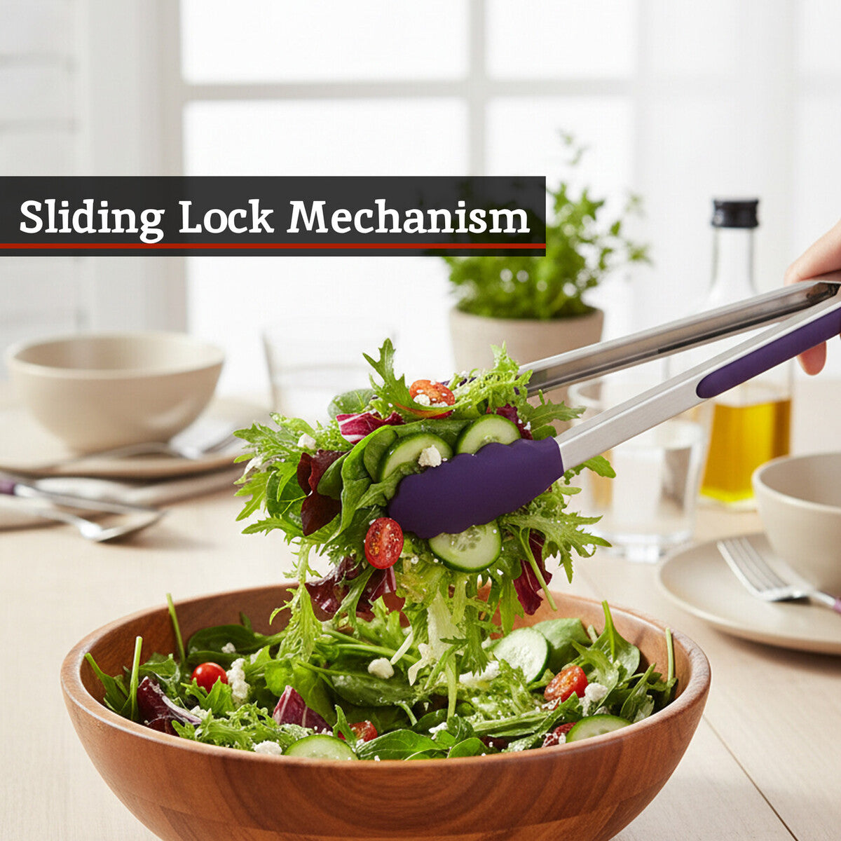 Zing Stainless Steel And Purple Silicone Tongs