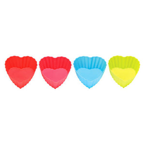 Hallie Set of Four Non Stick Heart | Silicone Moulds