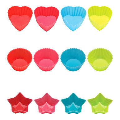 Set Of Four Non Stick Star Silicone Moulds