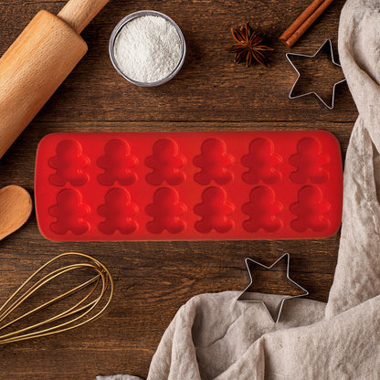 Silicone 12 Gingerbread Men Cake Chocolate Mould