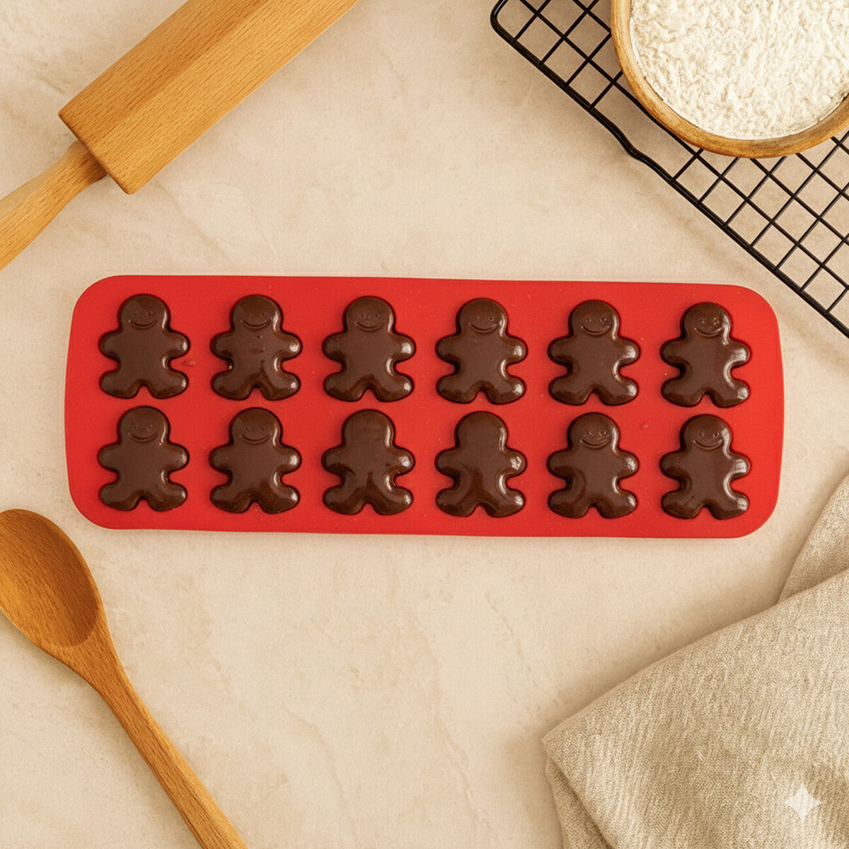 Silicone 12 Gingerbread Men Cake Chocolate Mould