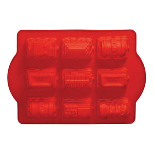 Hallie Silicone 9 Train Design Red | Cake Mould