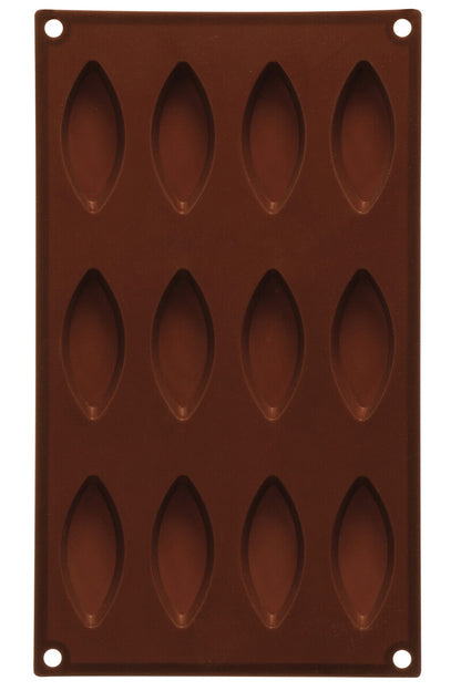 12 Elongated Oval Shape Silicone Chocolate Mould