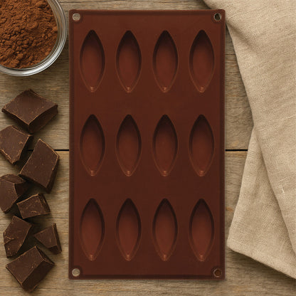 12 Elongated Oval Shape Silicone Chocolate Mould
