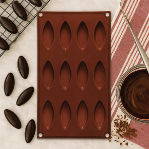 Hallie 12 Elongated Oval Shape Silicone | Chocolate Mould