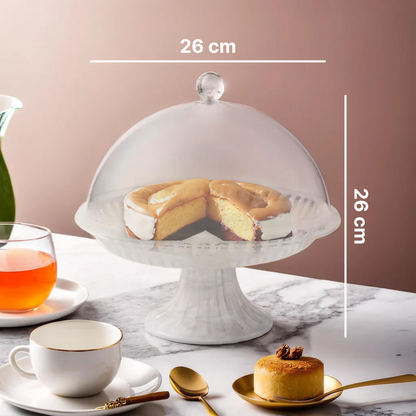 Faye Clear Acrylic Cake Stand With Dome