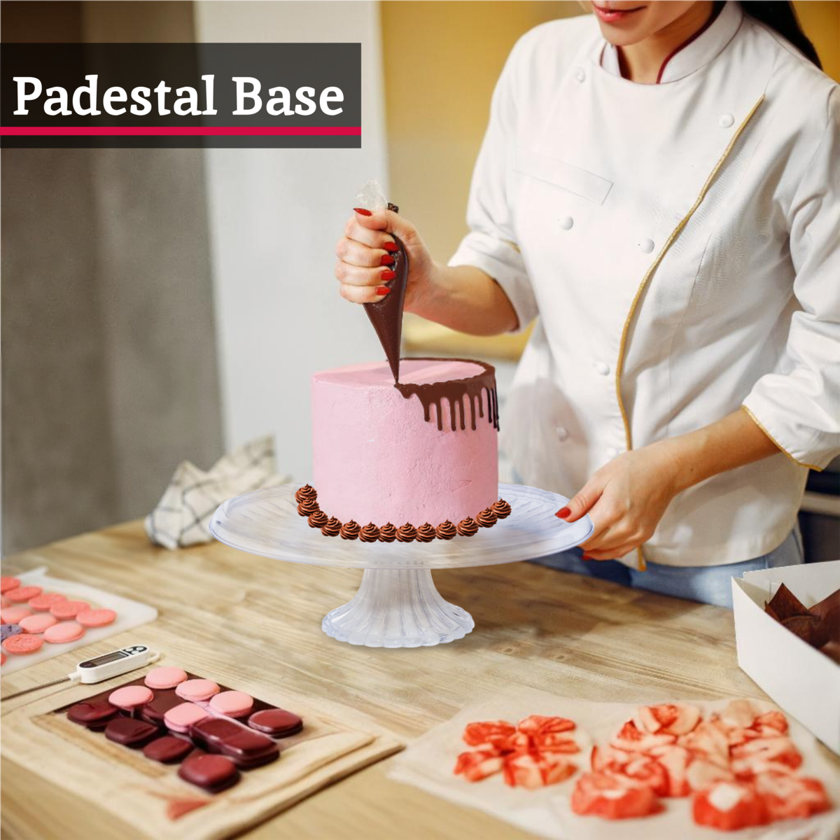 Faye Clear Acrylic Cake Stand With Dome Lid