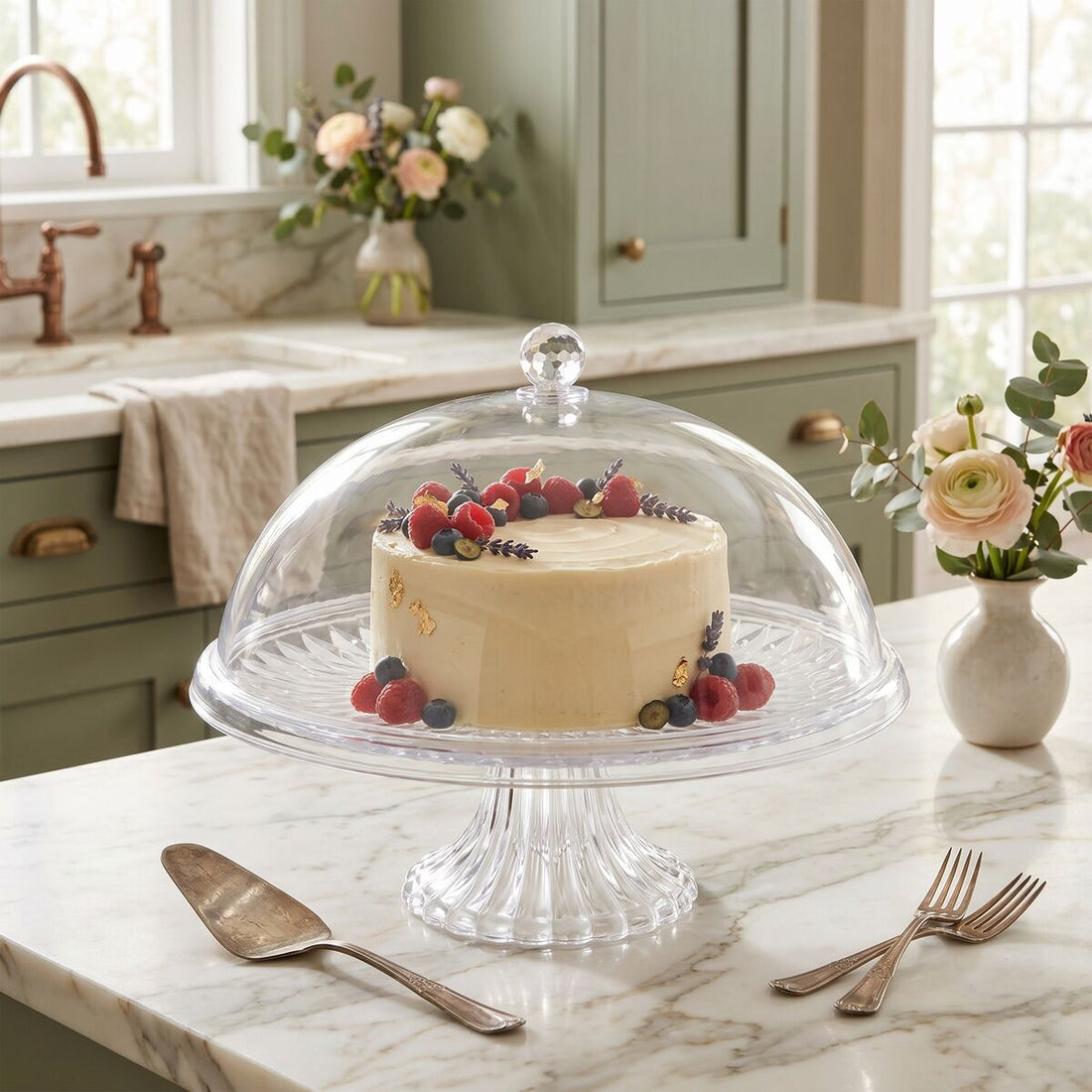 Clear Acrylic Cake Stand with Dome Lid | Faye