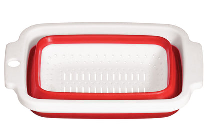 Zing Red And White Collapsible Colander