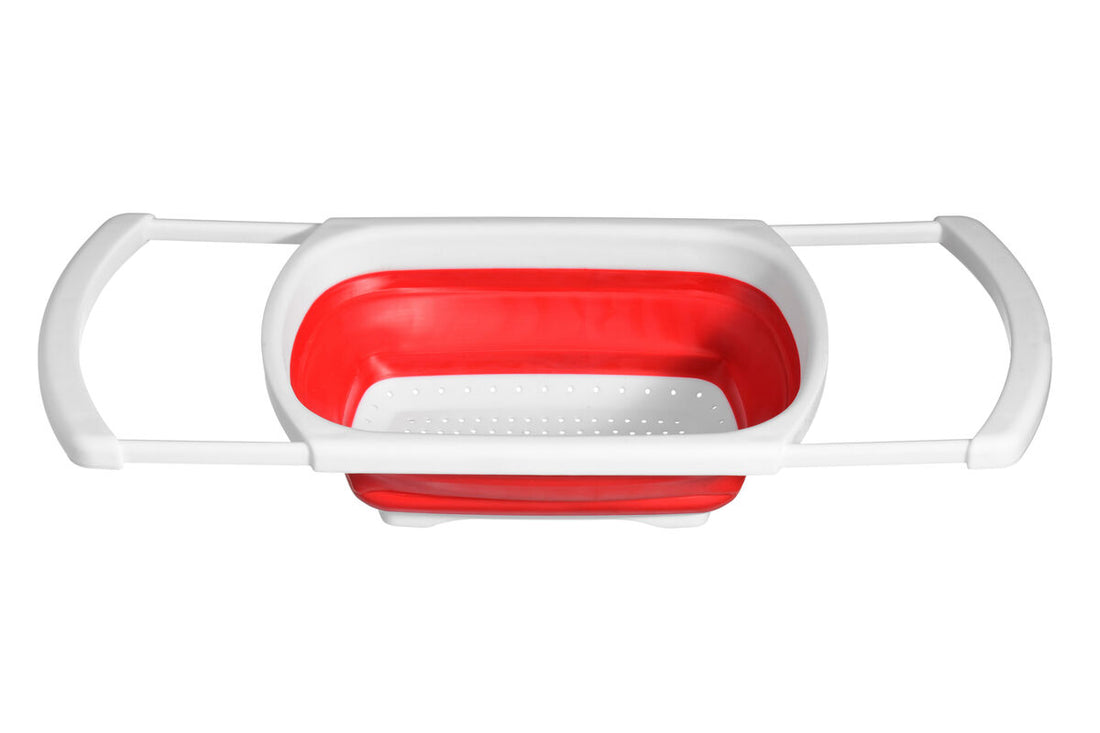 Zing Red Over Sink Collapsible Colander