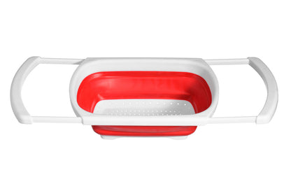 Zing Red Over Sink Collapsible Colander