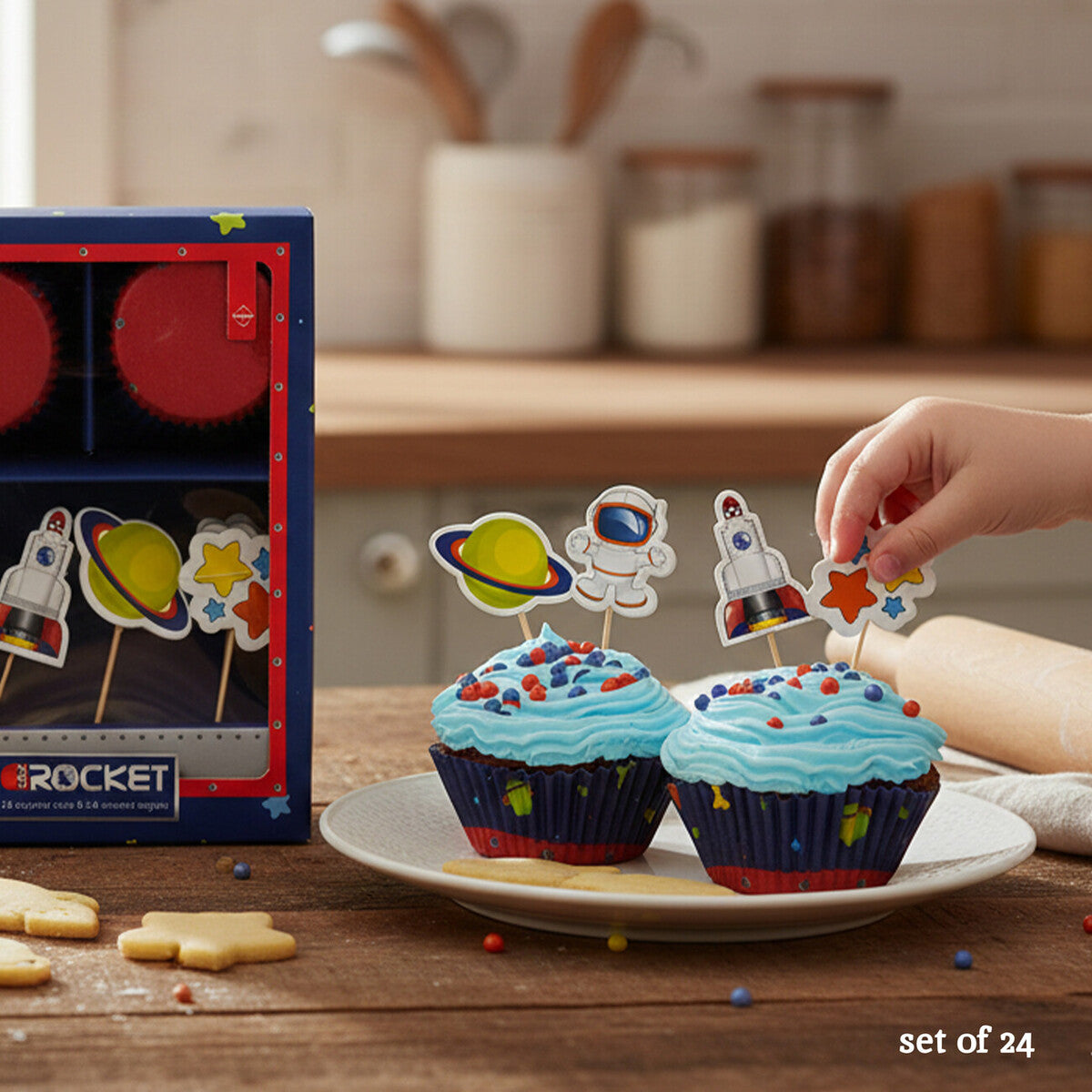 Diva Rocket Cupcake Cases and Toppers Set