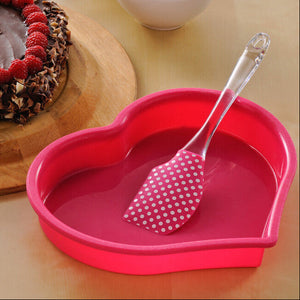 Heart Silicone Mould and Spatula Baking Set