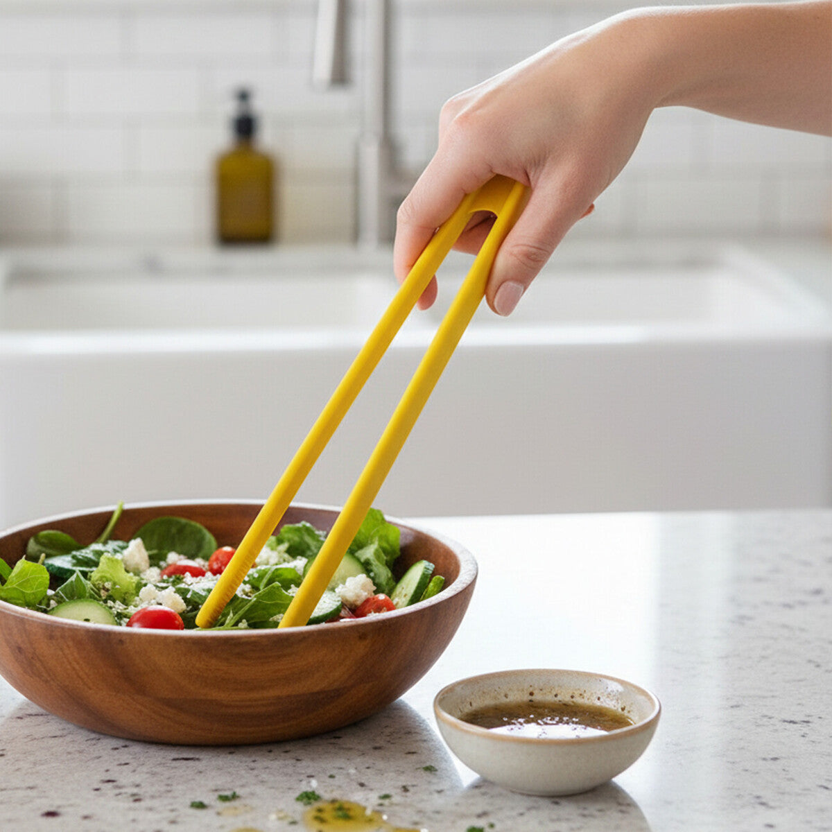 Zing Yellow Silicone Tongs