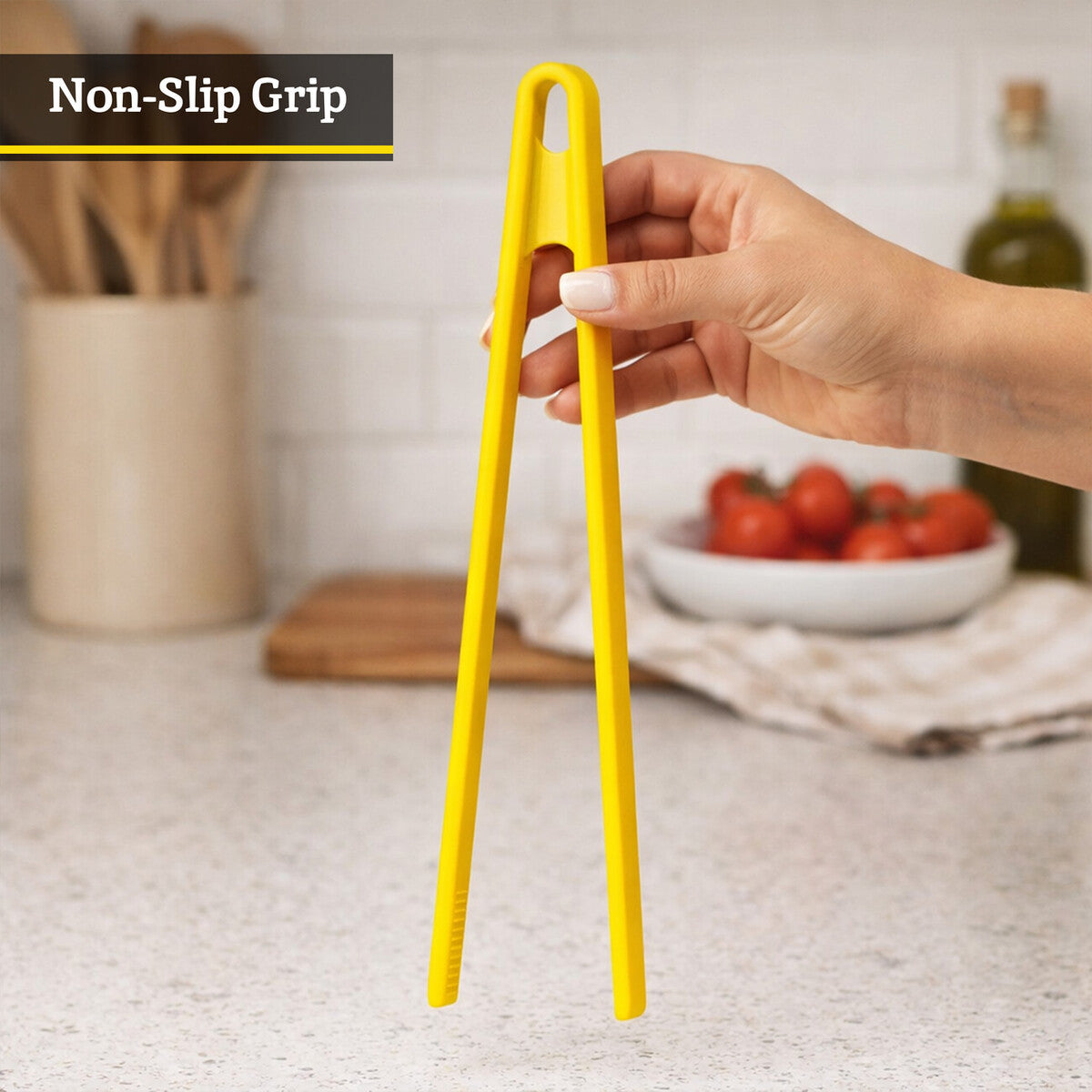 Zing Yellow Silicone Tongs